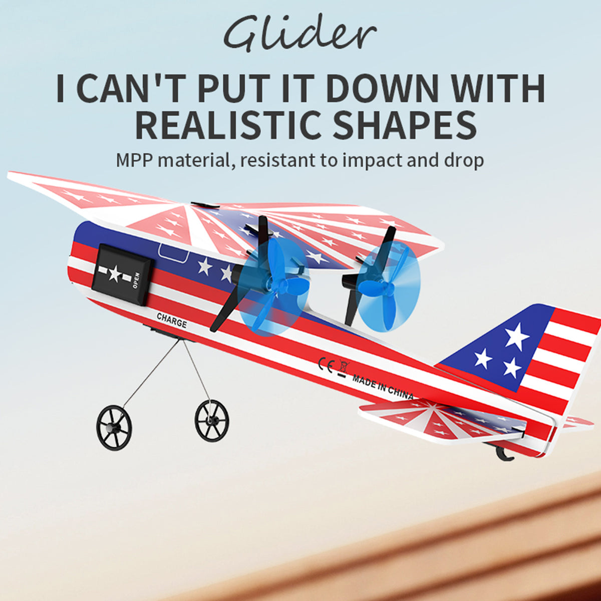 KF800 2.4G Remote Control Glider With Cool Light Plane Flying Airplane Toy Red