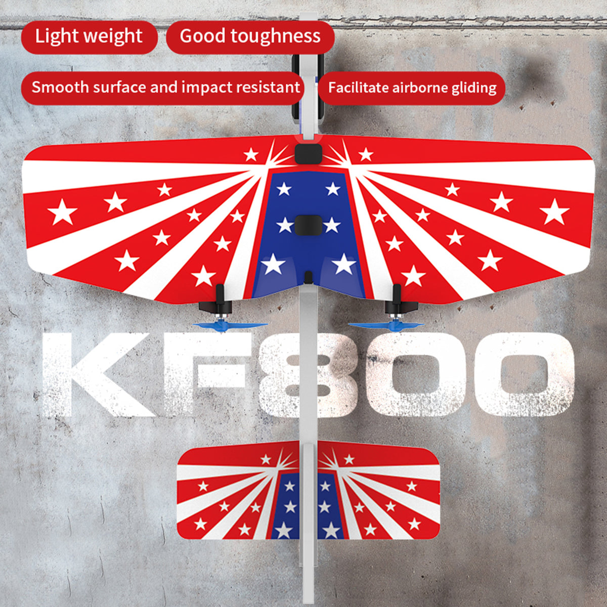 KF800 2.4G Remote Control Glider With Cool Light Plane Flying Airplane Toy Red