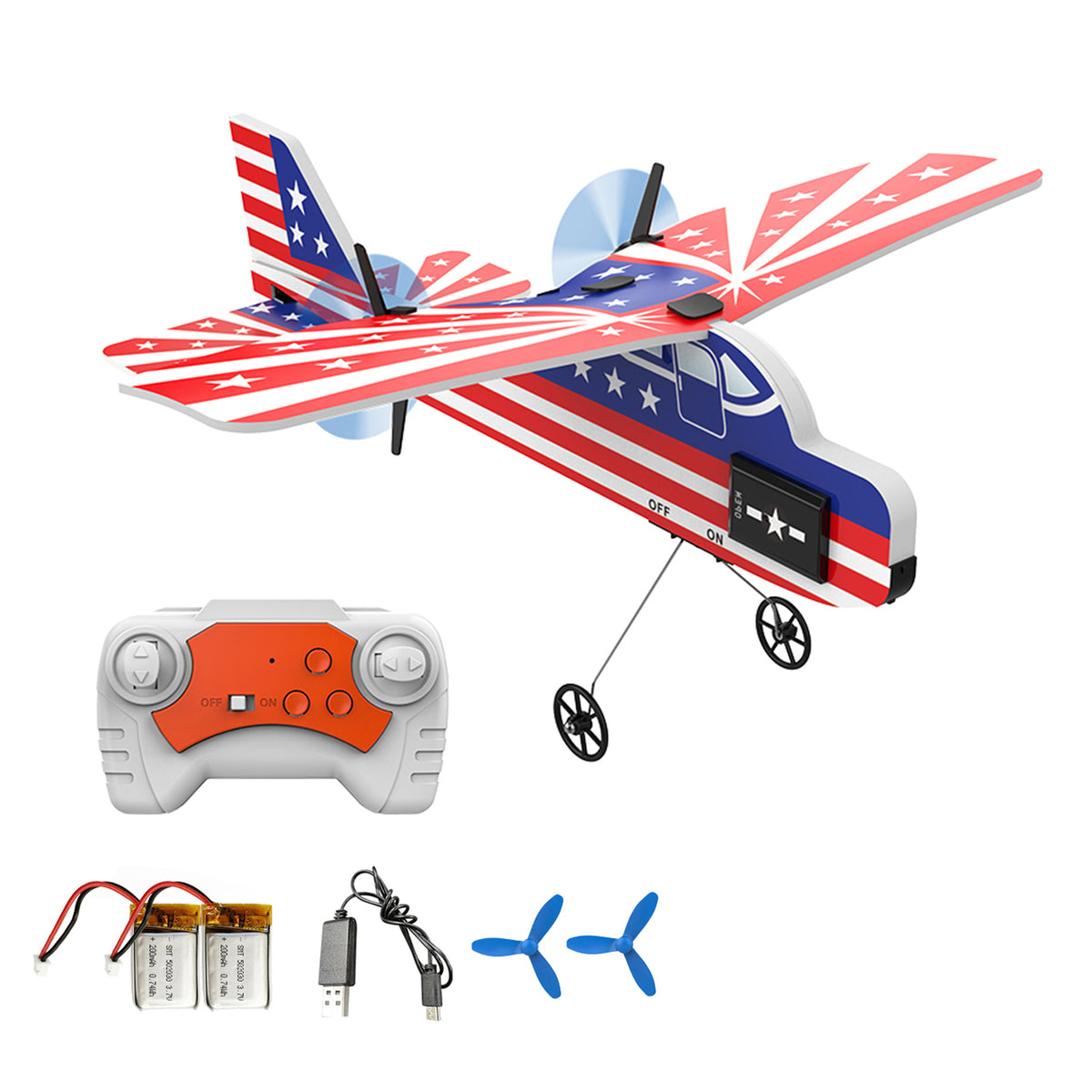 KF800 2.4G Remote Control Glider With Cool Light Plane Flying Airplane Toy Red