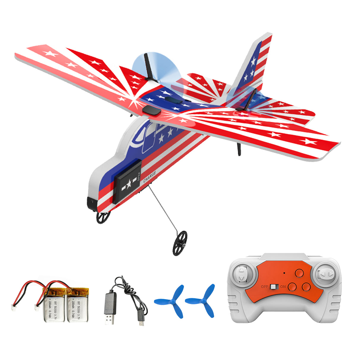 KF800 2.4G Remote Control Glider With Cool Light Plane Flying Airplane Toy Red