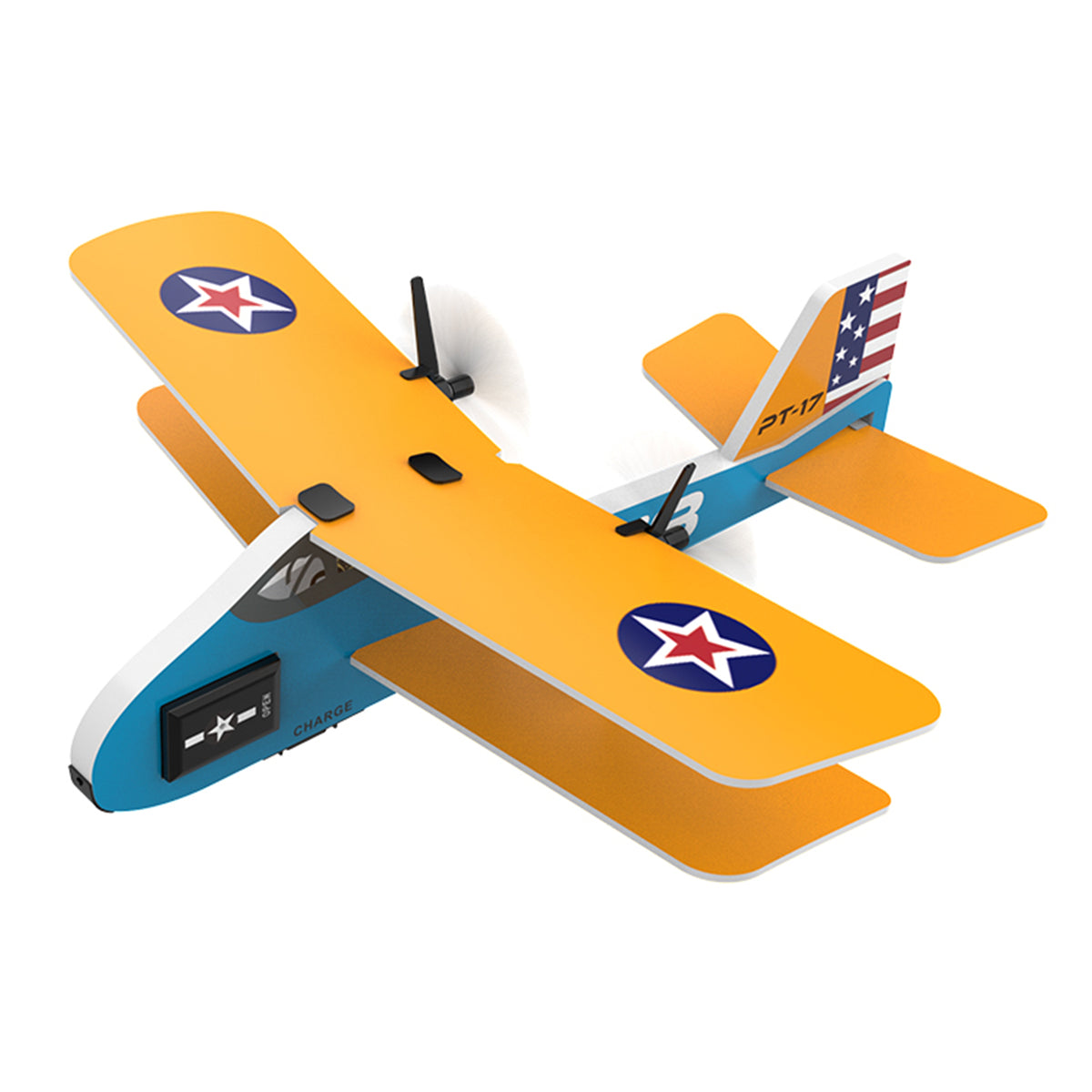 KF801 2.4G Remote Control Glider With Cool Light Flying Airplane Toy Yellow
