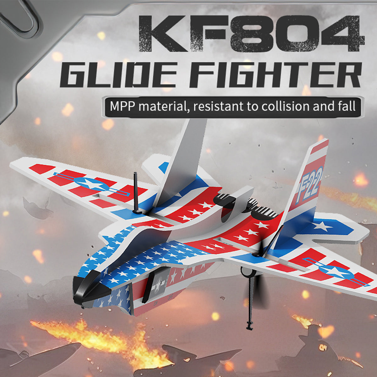 KF804 2.4G Remote Control Glider With Cool Light Flying Airplane Toy Gift Red