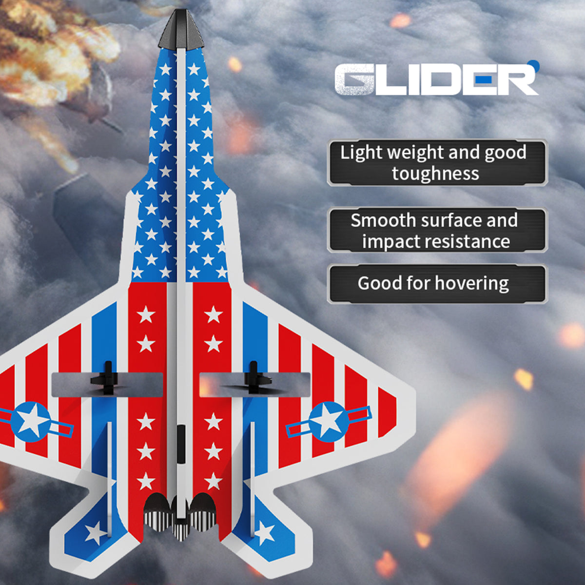 KF804 2.4G Remote Control Glider With Cool Light Flying Airplane Toy Gift Red