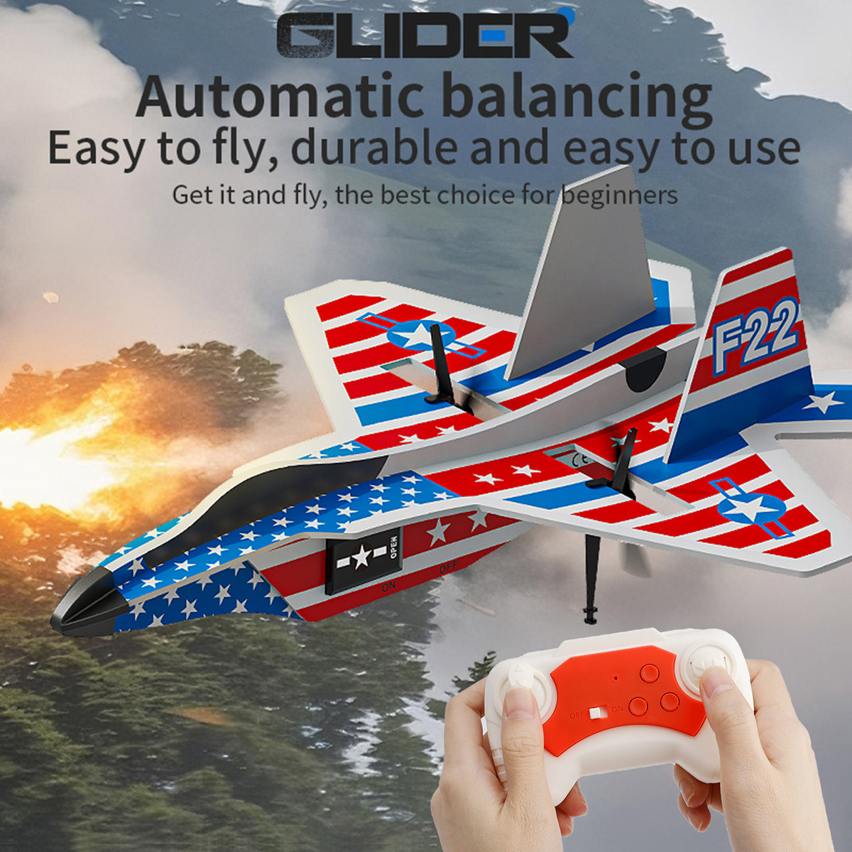 KF804 2.4G Remote Control Glider With Cool Light Flying Airplane Toy Gift Red