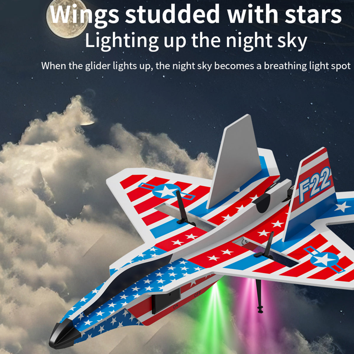 KF804 2.4G Remote Control Glider With Cool Light Flying Airplane Toy Gift Red