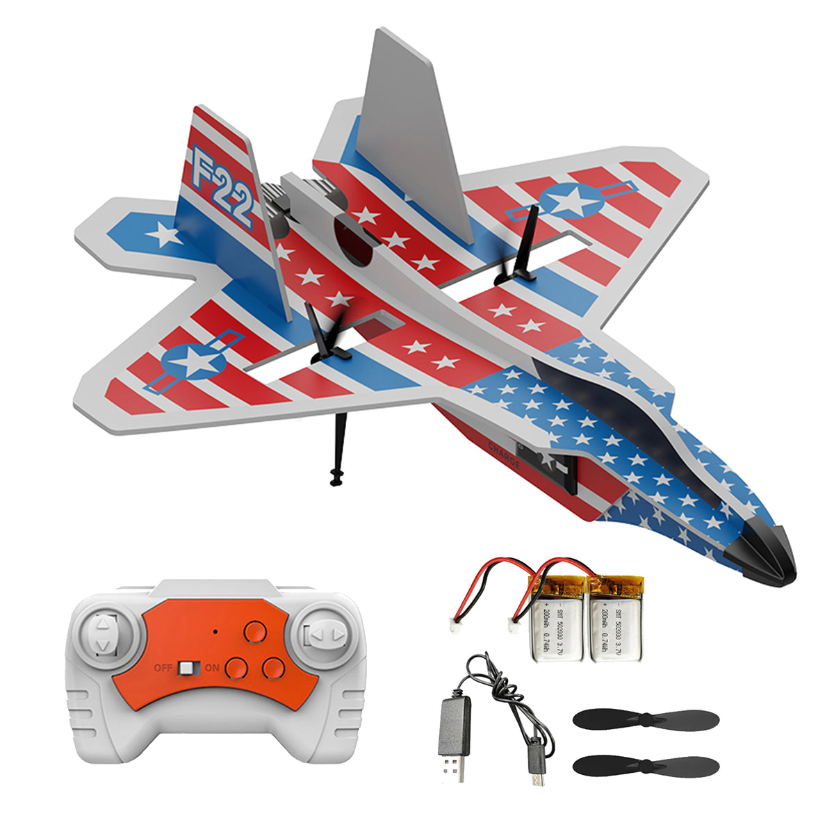 KF804 2.4G Remote Control Glider With Cool Light Flying Airplane Toy Gift Red