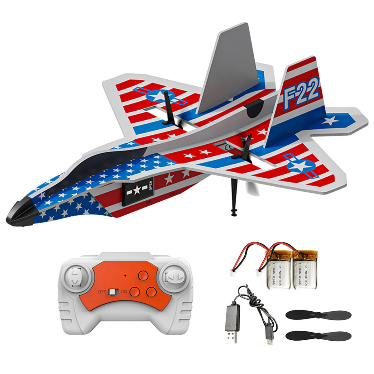 KF804 2.4G Remote Control Glider With Cool Light Flying Airplane Toy Gift Red
