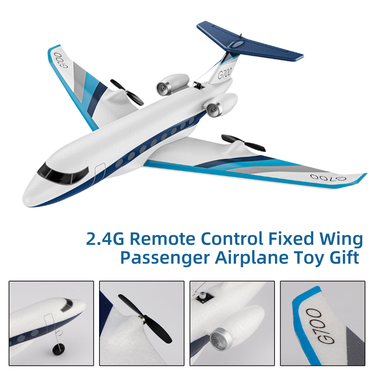 Z67 2.4G Remote Control Fixed Wing Passenger Airplane Toy Gift With 2 Batteries