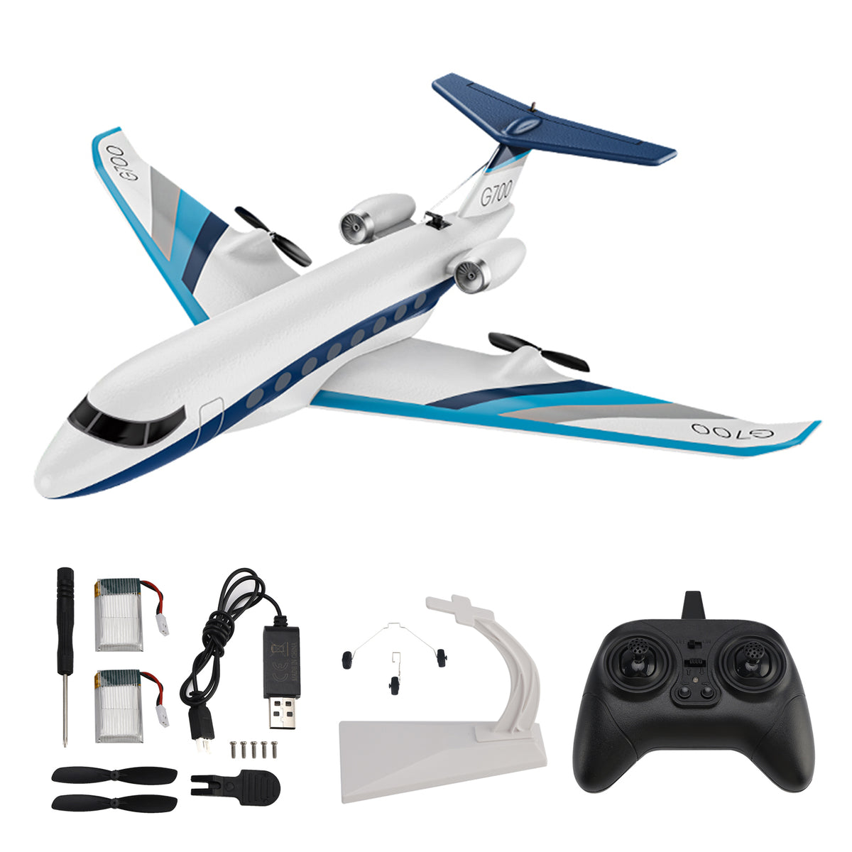 Z67 2.4G Remote Control Fixed Wing Passenger Airplane Toy Gift With 2 Batteries
