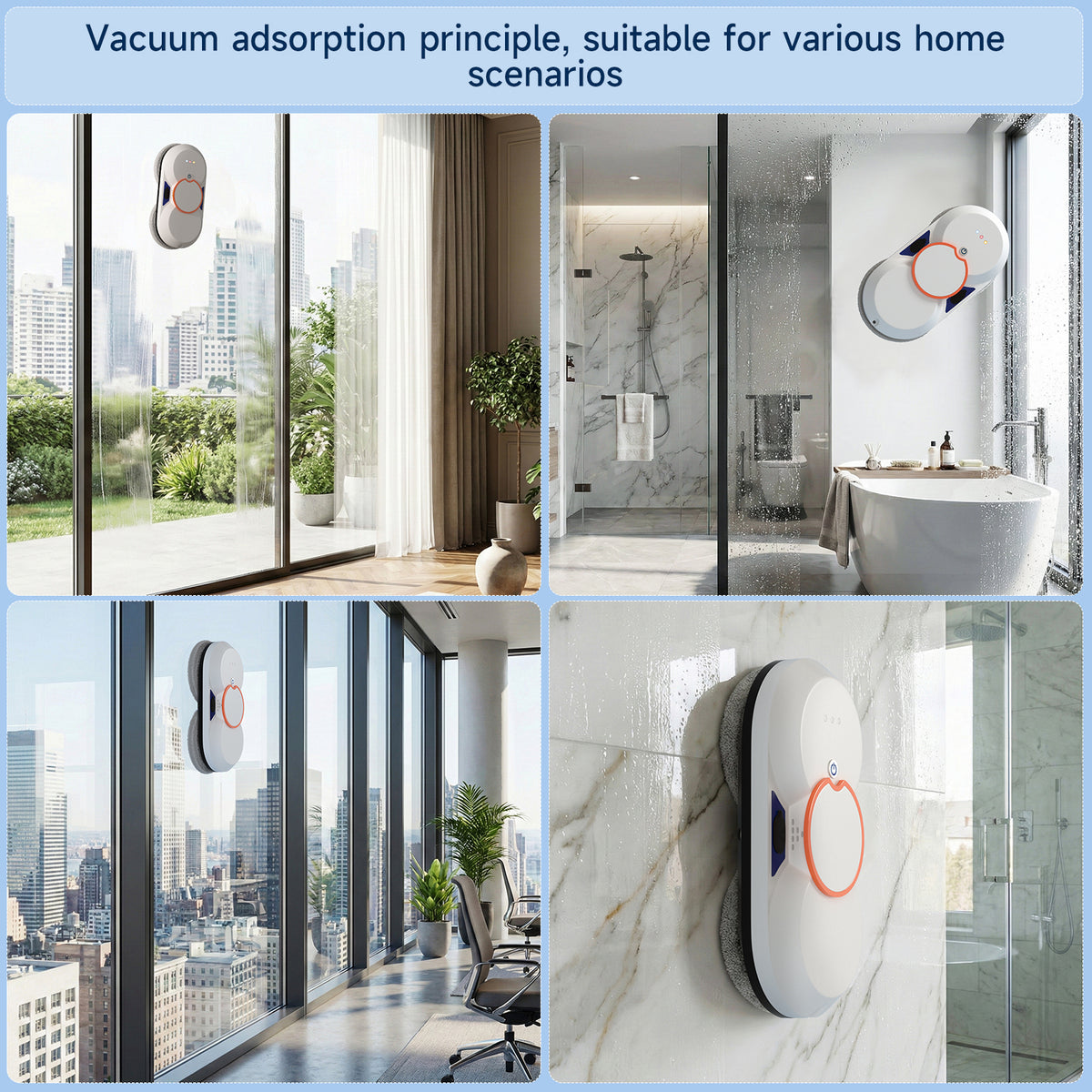 Smart Window Cleaning Robot with 5600Pa Suction Power