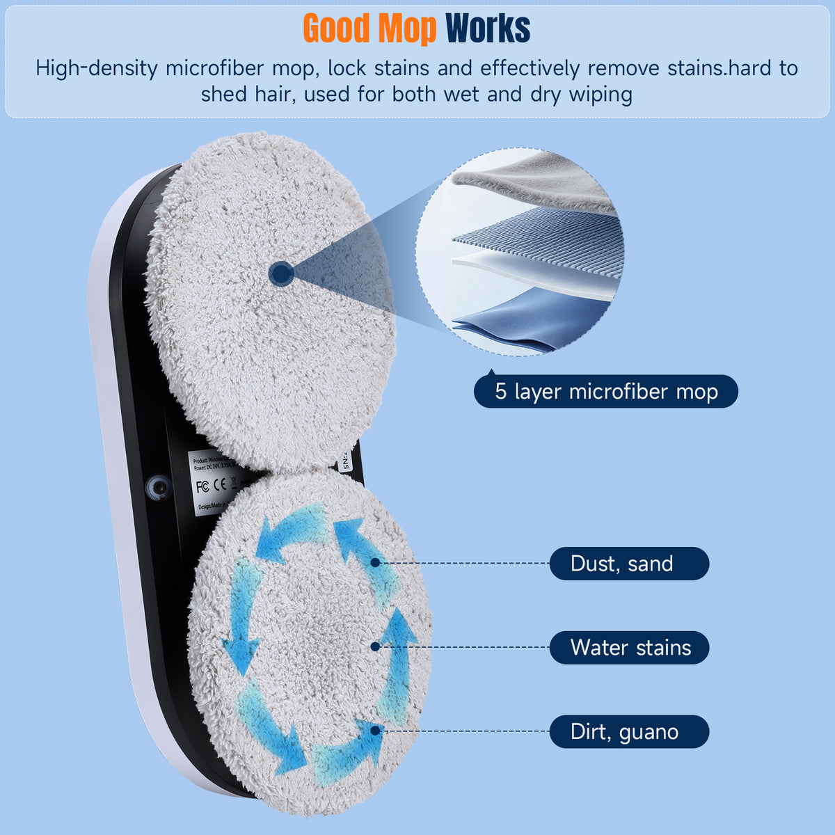 Smart Window Cleaning Robot with 5600Pa Suction Power