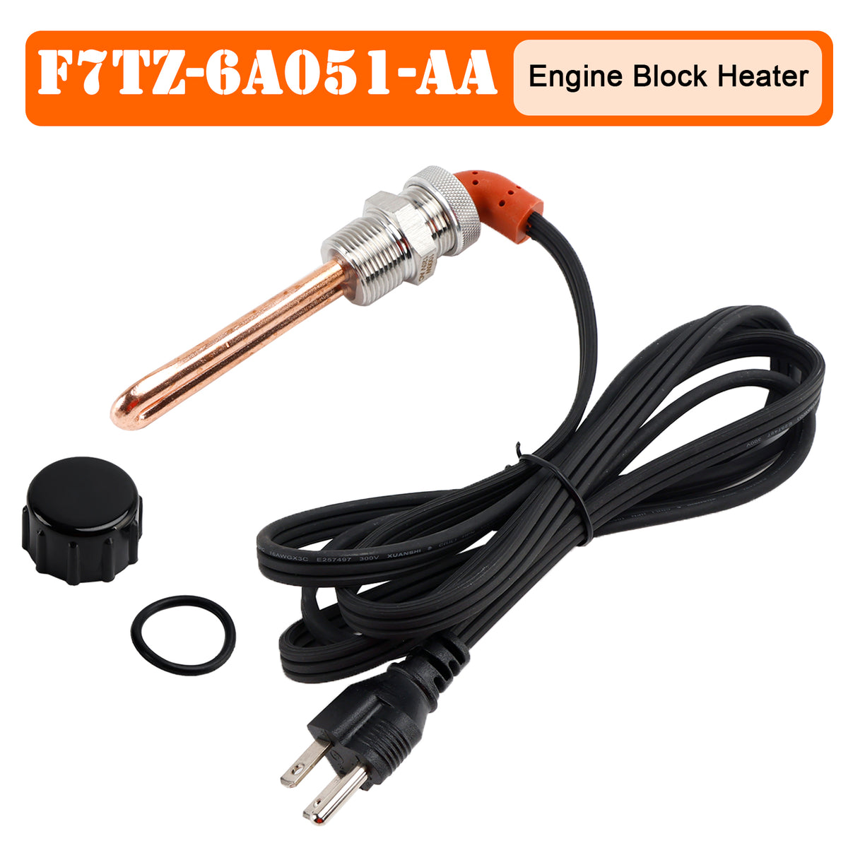 F7TZ-6A051-AA Engine Block Heater for Ford 7.3 7.3L Diesel 97-03 120V 1000W