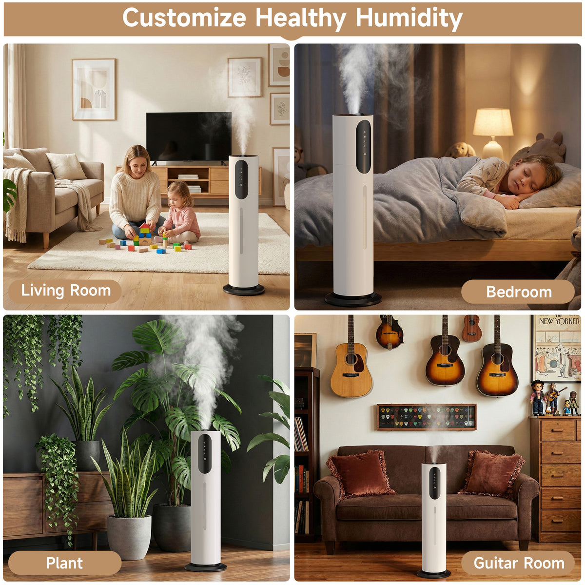 1.98gal/7.5L Bedroom Silent Humidifier Suitable for Large Room