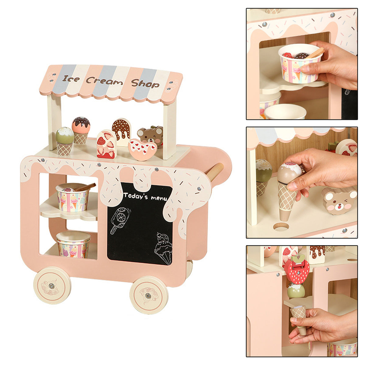 Simulation Ice Cream Truck Food Toy Set Suitable For Children Aged 3 And Up