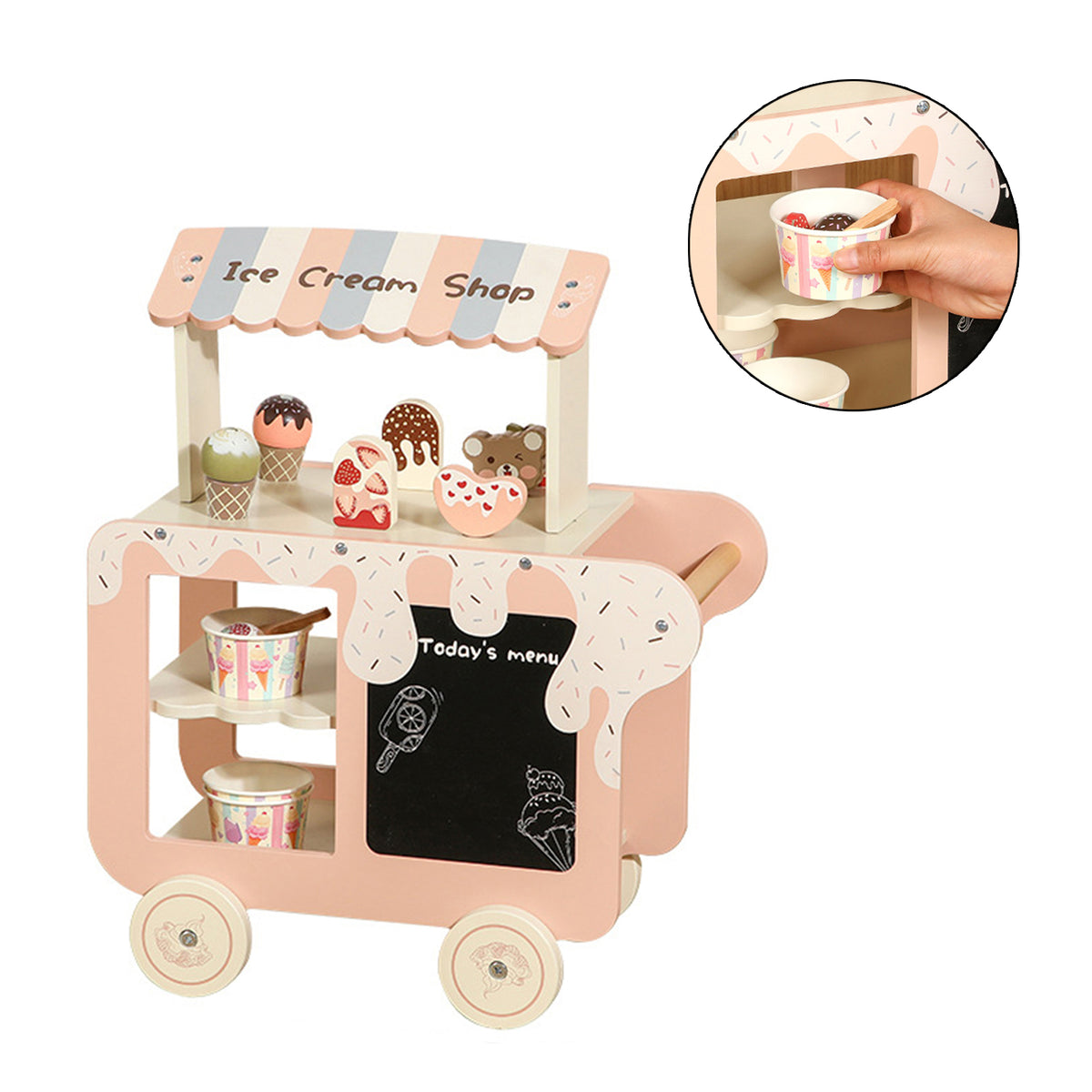 Simulation Ice Cream Truck Food Toy Set Suitable For Children Aged 3 And Up