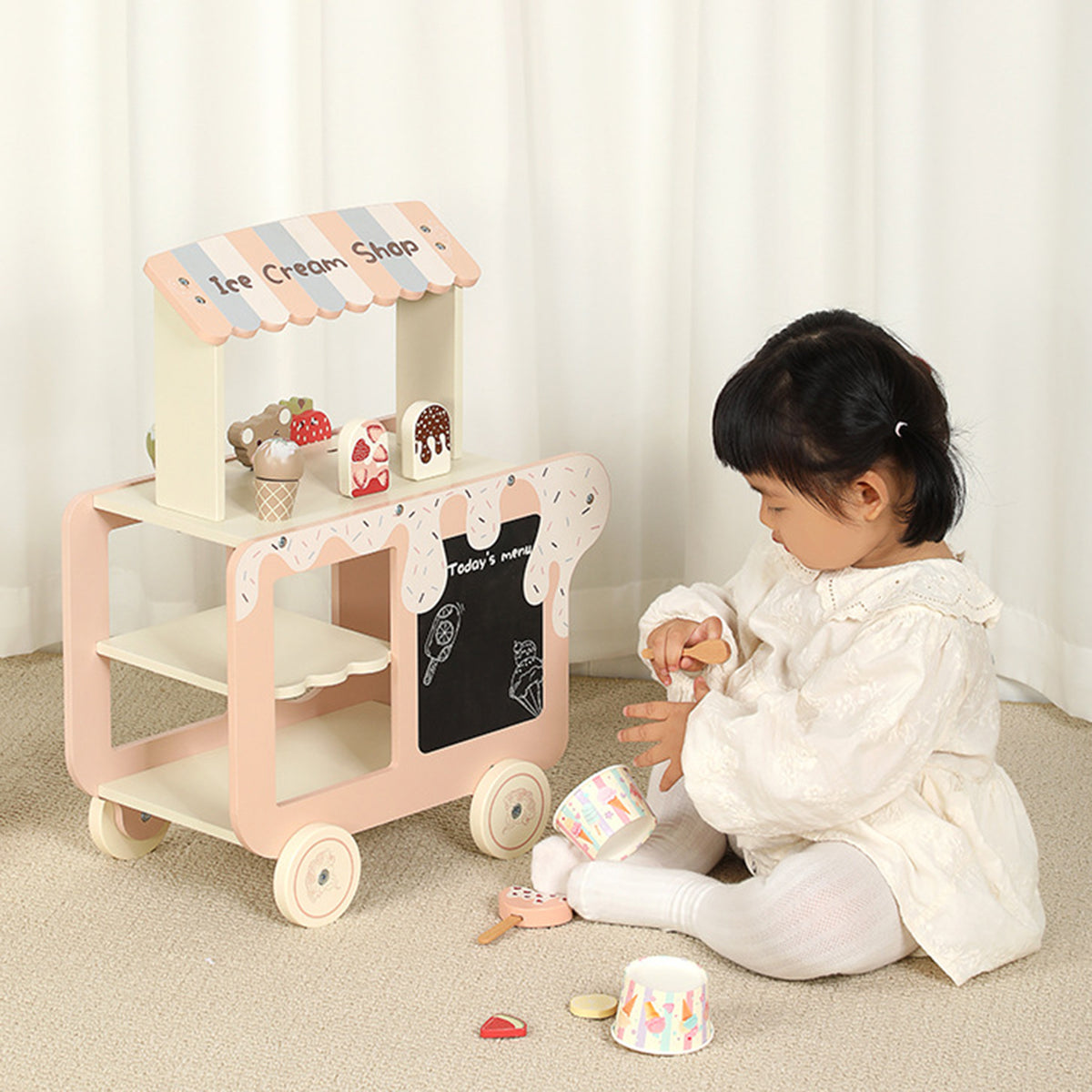 Simulation Ice Cream Truck Food Toy Set Suitable For Children Aged 3 And Up