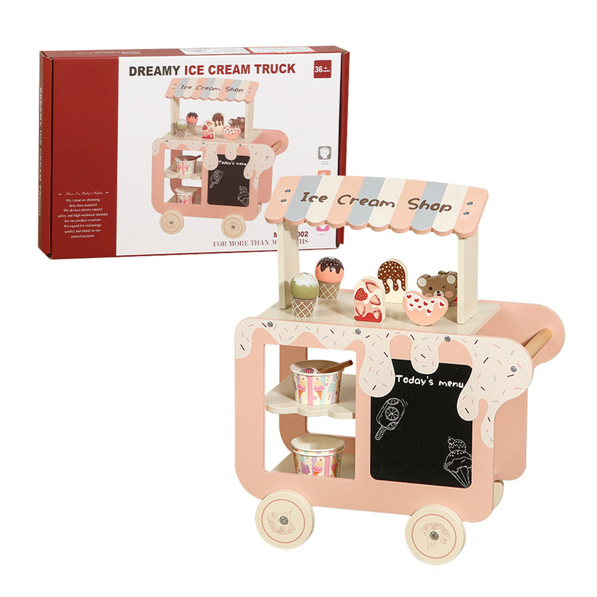 Simulation Ice Cream Truck Food Toy Set Suitable For Children Aged 3 And Up