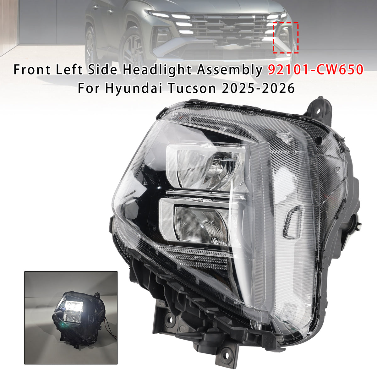 Front Left Side Headlight Assembly 92101-CW650 For Hyundai Tucson  2025-2026