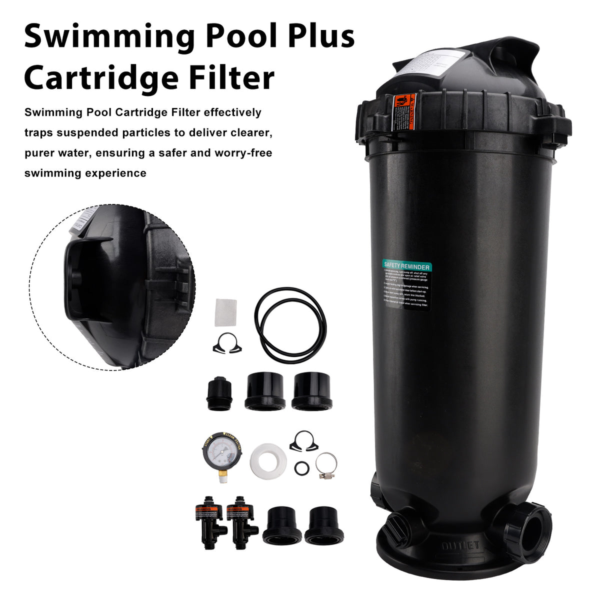 W3C17502 Pool Cartridge Filter Assembly 175 Sq.Ft For Hayward StarClear Plus