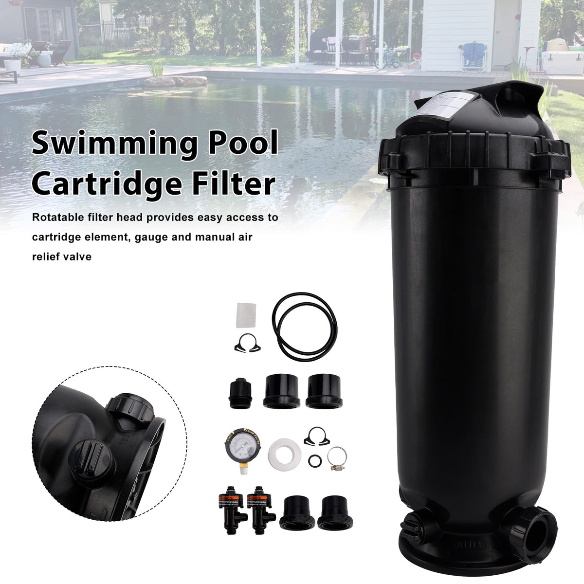 W3C12002 Pool Cartridge Filter Assembly 120 Sq.Ft For Hayward StarClear Plus