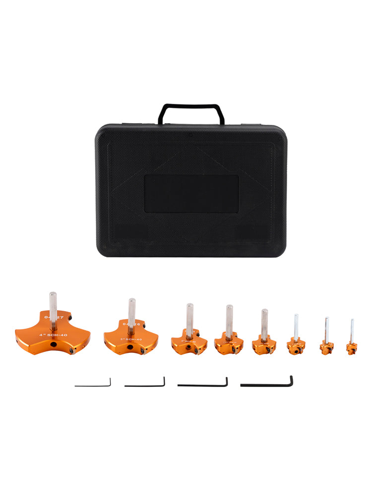 8 PCS Triple Blade PVC Pipe Reamer Kit Pipe Fitting Reamer Tool For Plumbing