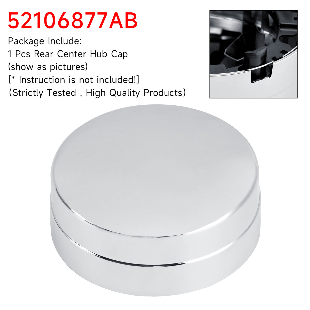 Rear Center Hub Cap For Dodge Ram 3500 Pickup Dually 03-18 52106877AB
