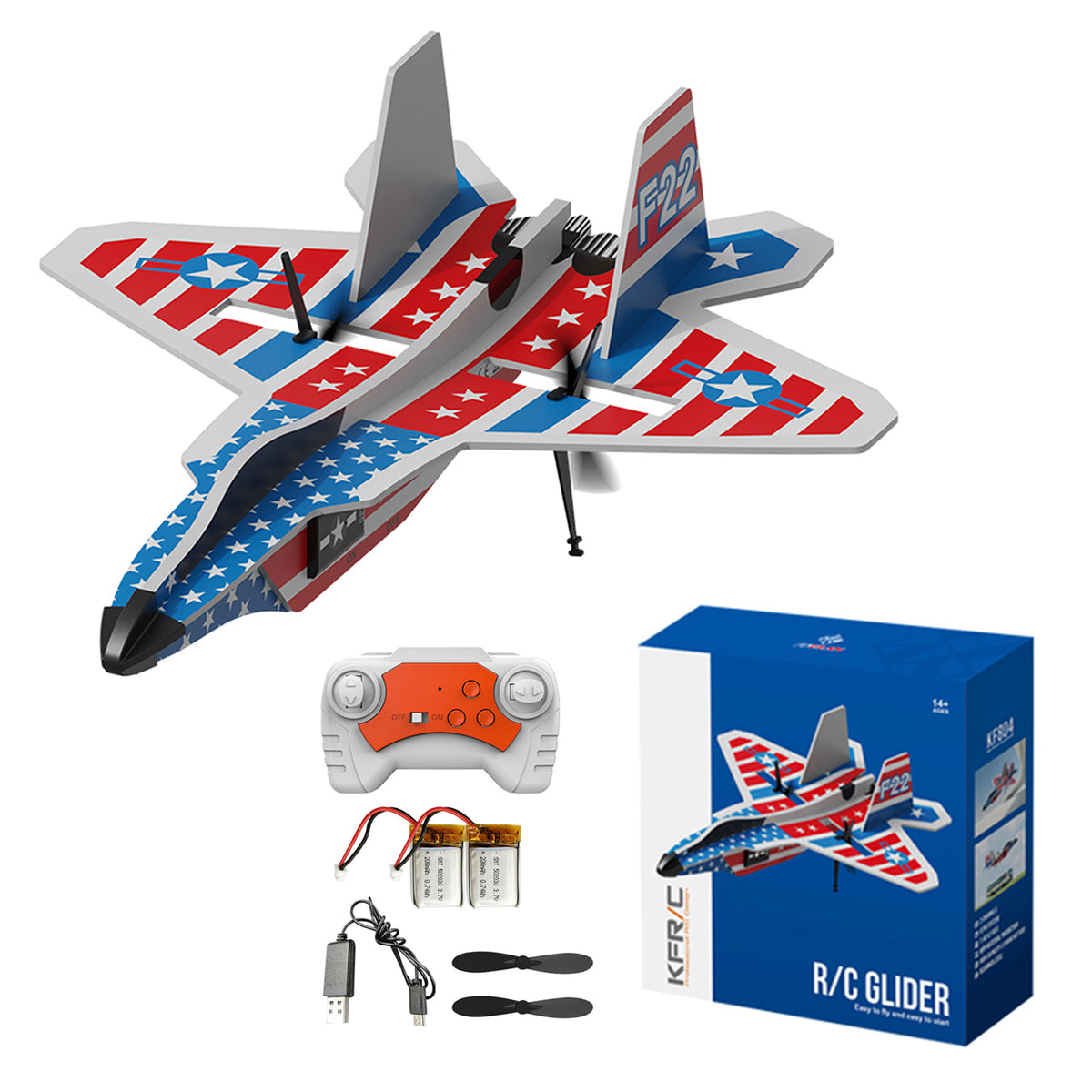 KF804 2.4G Remote Control Glider With Cool Light Flying Airplane Toy Gift Red