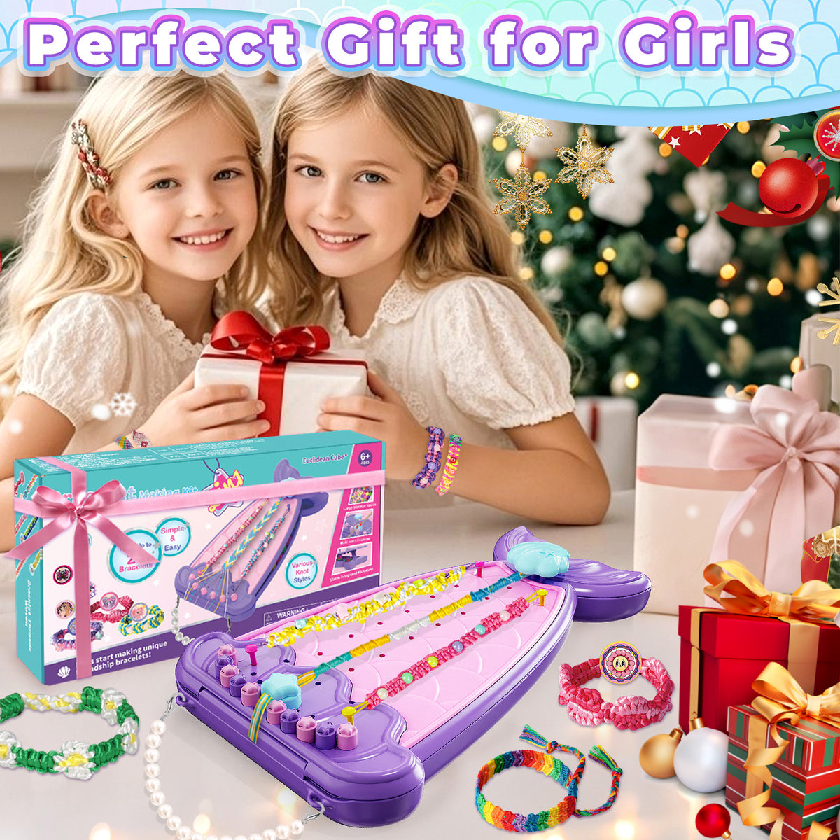Friendship Bracelet Making Kit DIY Art Craft 6-12 Year Girl Birthday Gift Purple