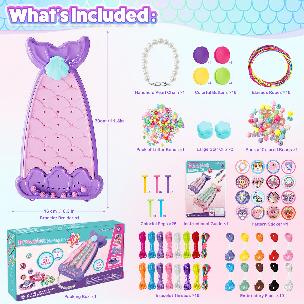 Friendship Bracelet Making Kit DIY Art Craft 6-12 Year Girl Birthday Gift Purple