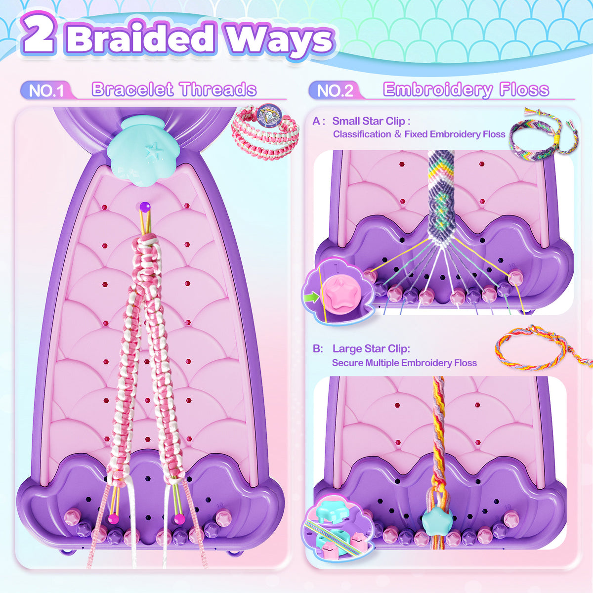 Friendship Bracelet Making Kit DIY Art Craft 6-12 Year Girl Birthday Gift Purple