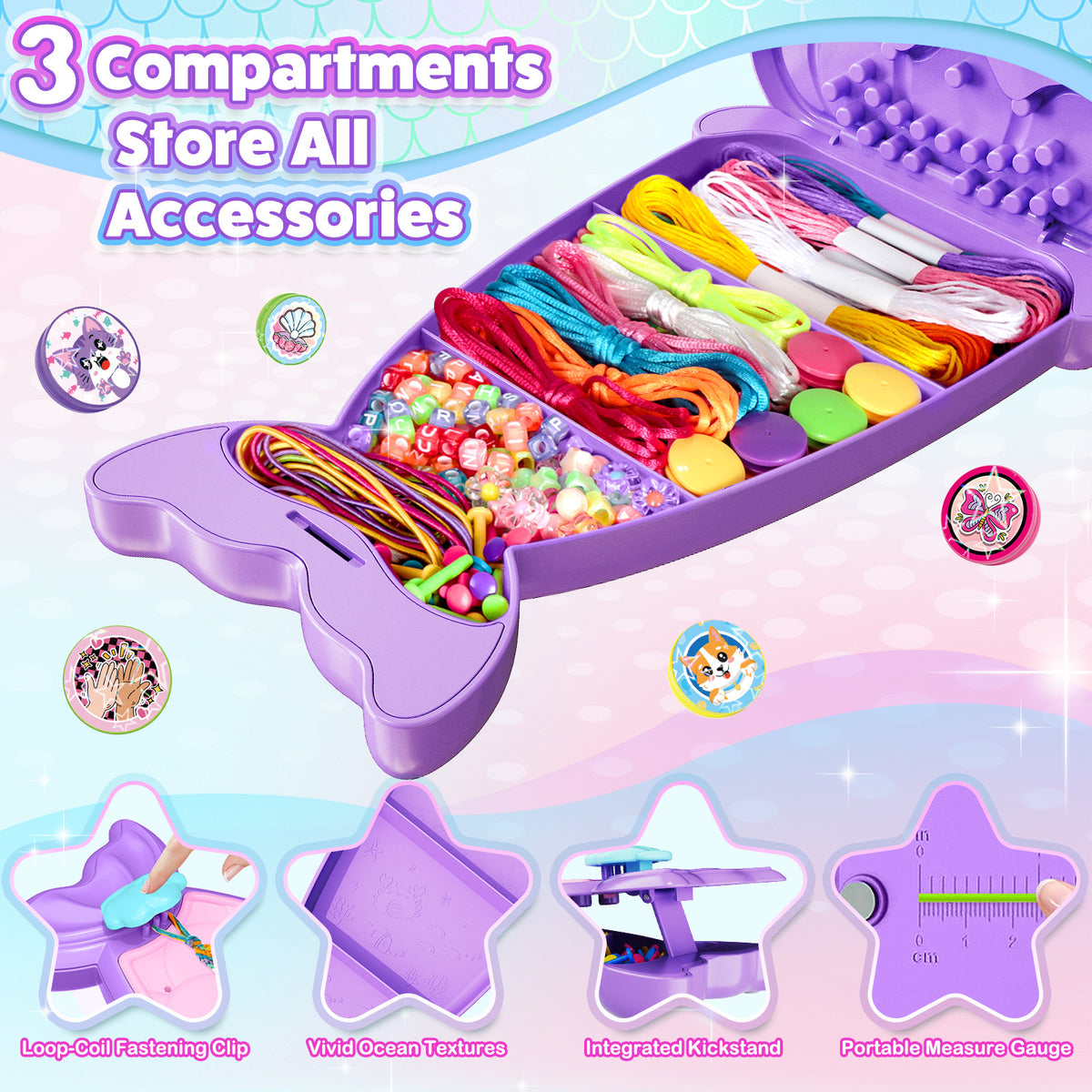 Friendship Bracelet Making Kit DIY Art Craft 6-12 Year Girl Birthday Gift Purple