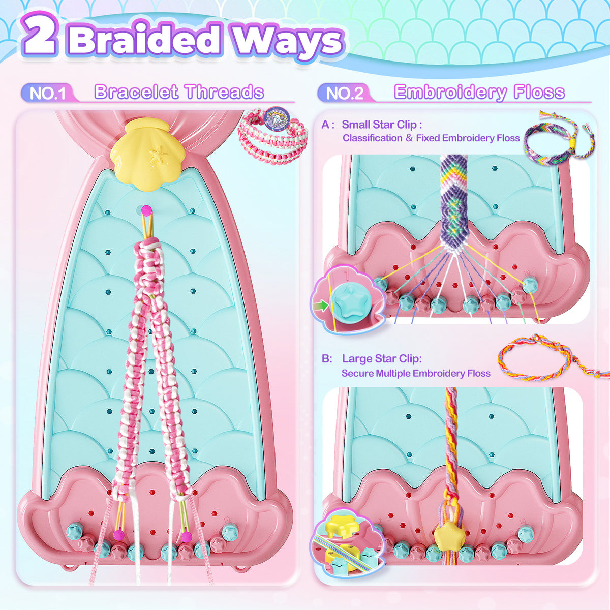 Friendship Bracelet Making Kit DIY Art Craft 6-12 Year Girl Birthday Gift Pink