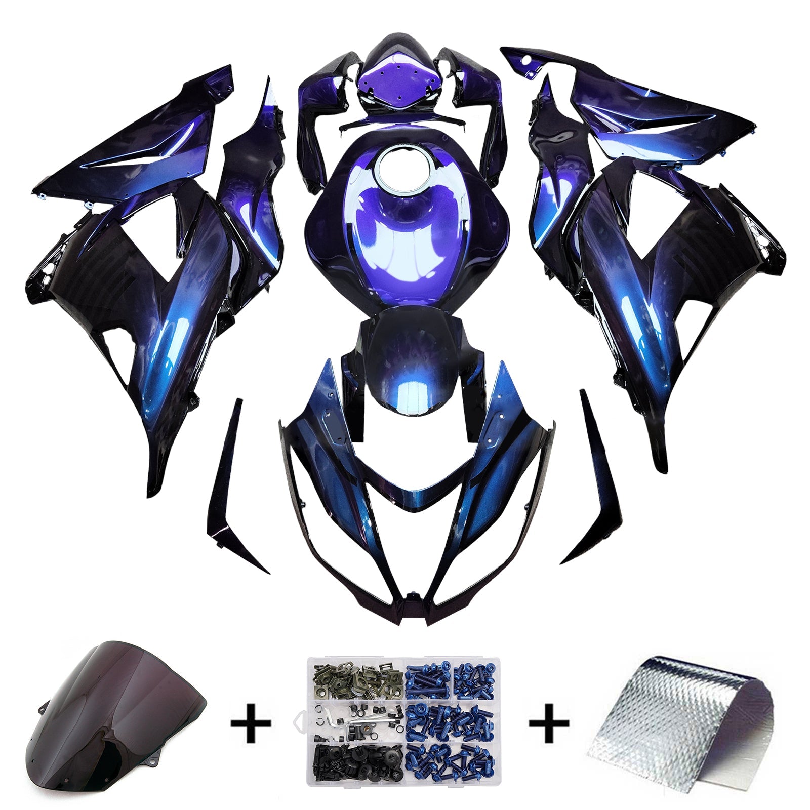 Injection Fairing Kit Bodywork Plastic ABS fit For Kawasaki ZX6R 636 2013-2018