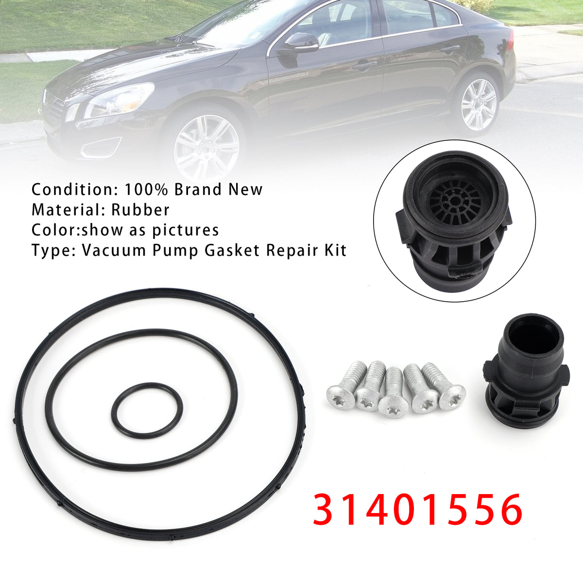 Vacuum Pump Gasket Repair Kit 31401556 For Volvo XC90 V60 S80 3.0L 3.2L 07-2016