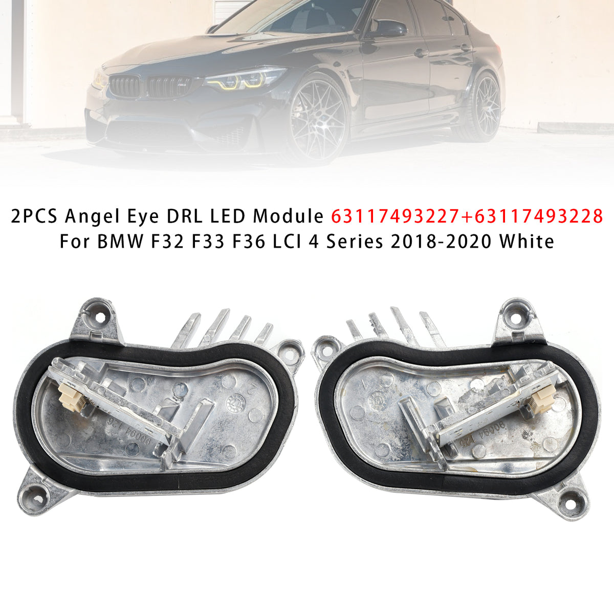 2PCS Angel Eye DRL LED Module For BMW F32 F33 F36 LCI 4 Series 2018-2020 White