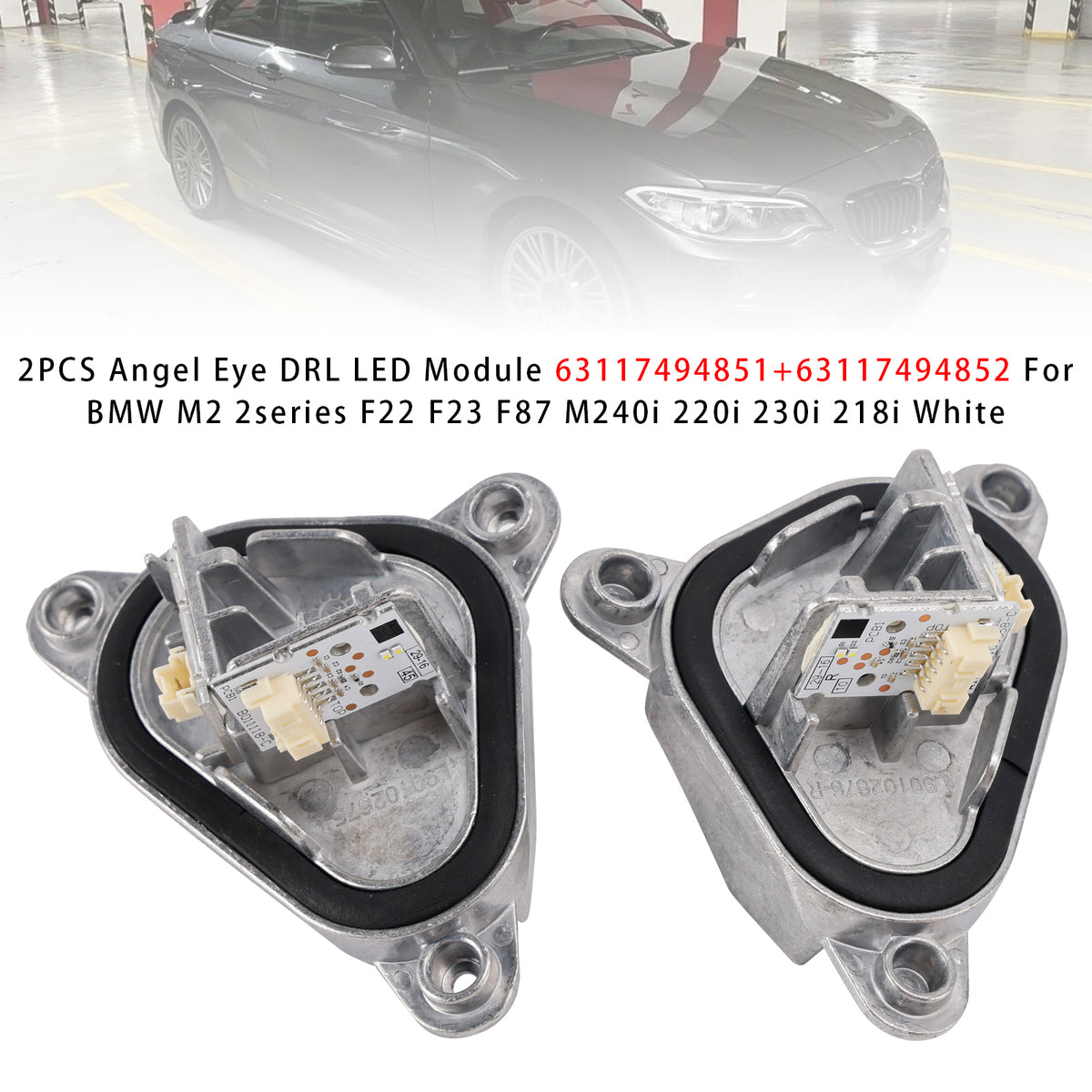 2PCS Angel Eye DRL LED Module For BMW M2 2series F22 F23 F87 M240i 220i White