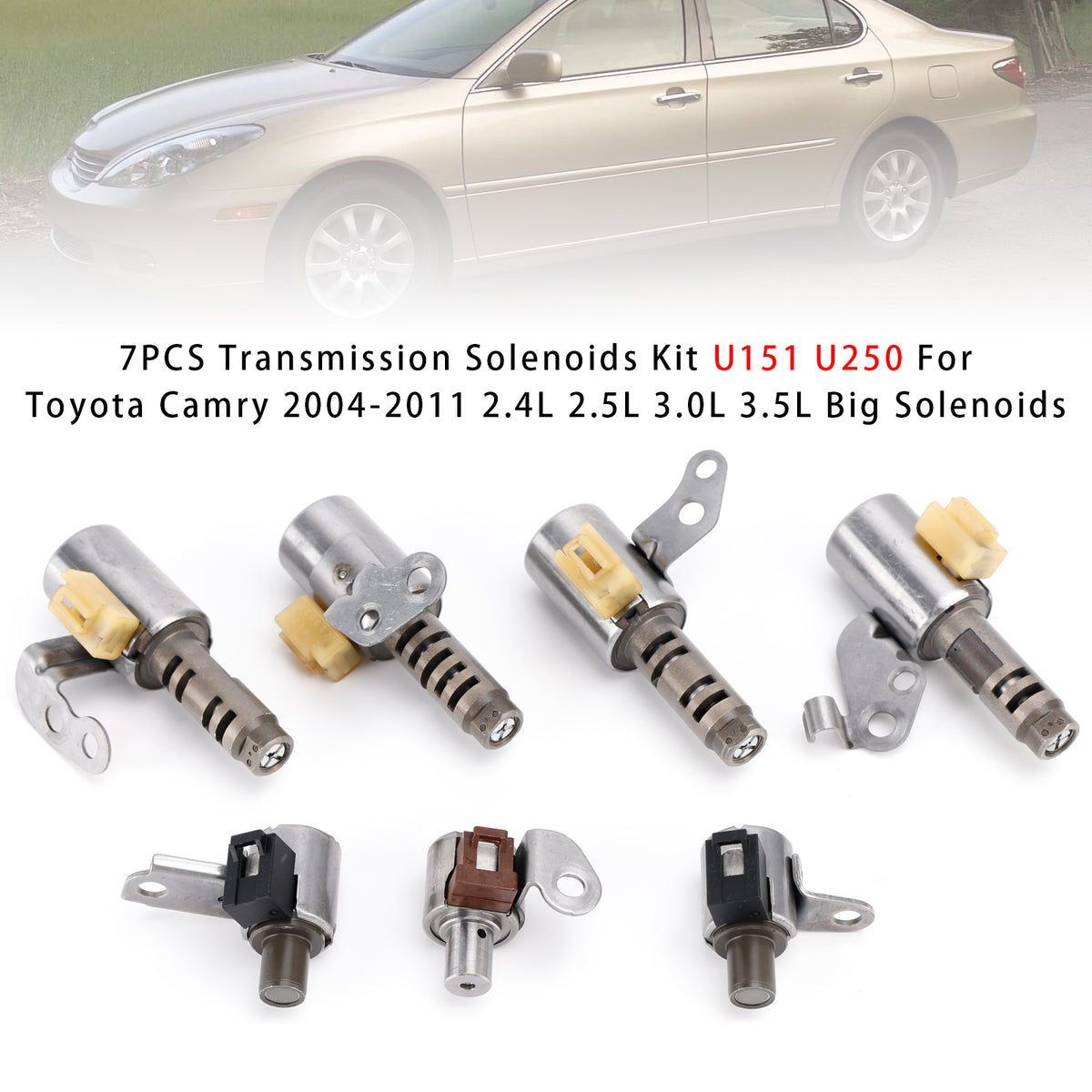 7PCS Transmission Solenoids Kit U151 U250 For  Camry 2004-2011 Big Solenoids