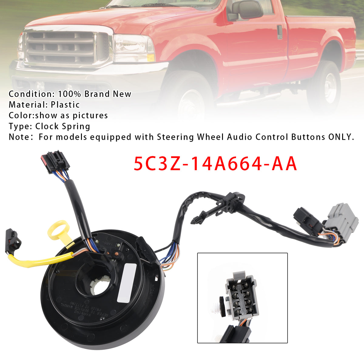 5C3Z-14A664-AA Steering Wheel Reel Clock Spring For Ford F-250 350 Super Duty