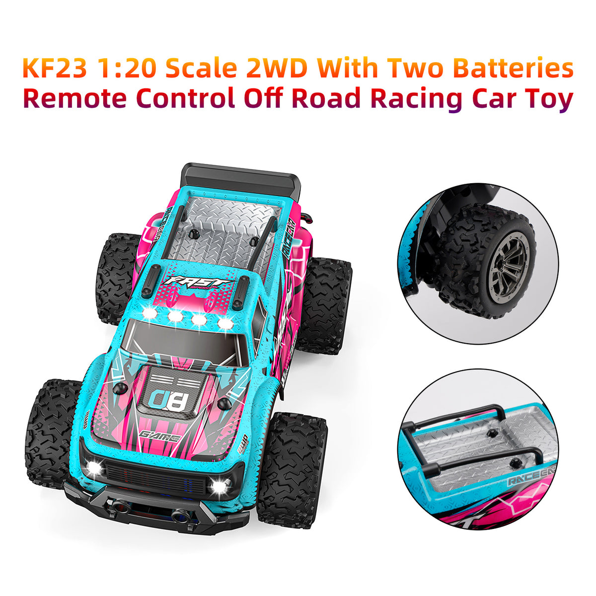 KF23 1:20 Scale 2WD With Two Batteries Remote Control Off Road Racing Car Toy