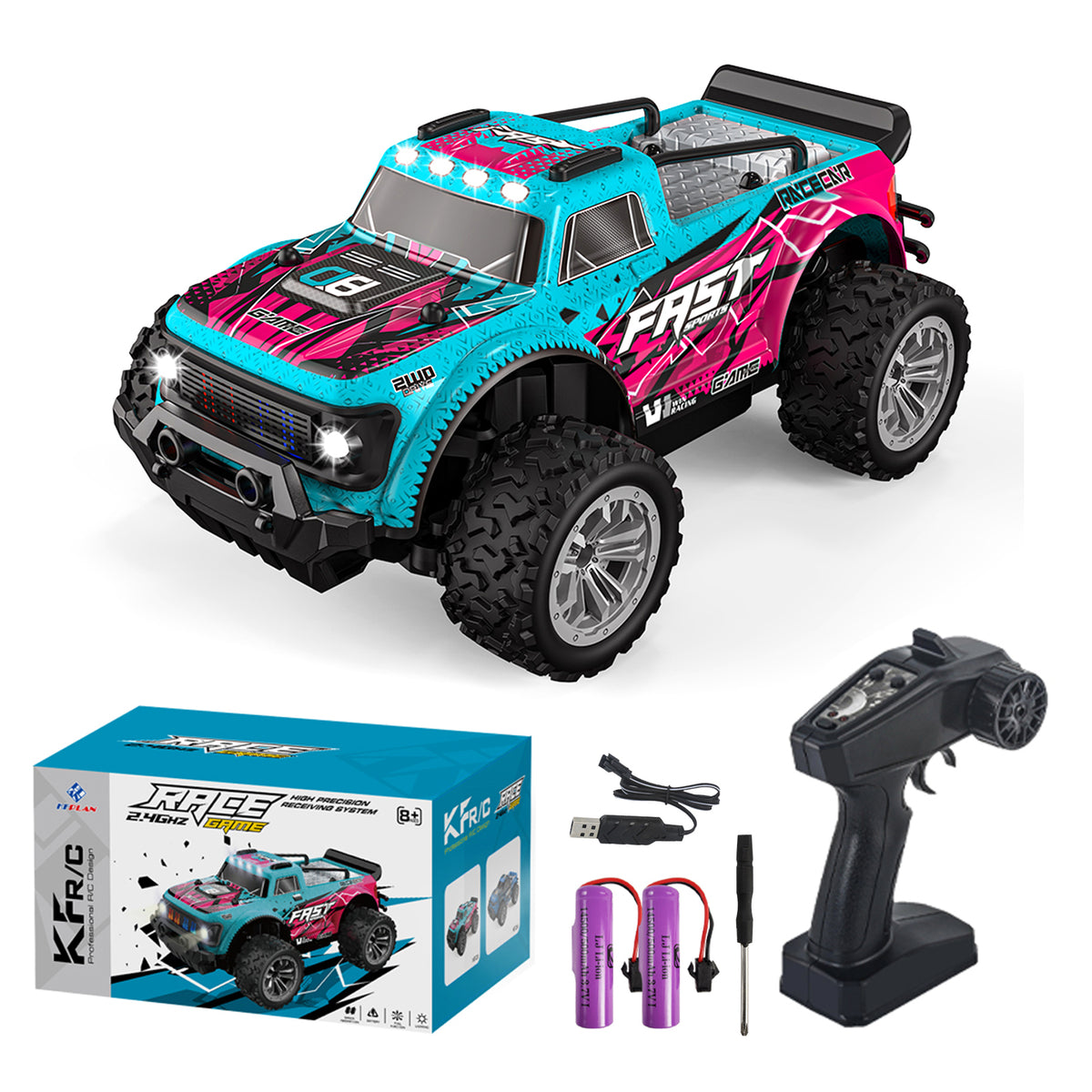 KF23 1:20 Scale 2WD With Two Batteries Remote Control Off Road Racing Car Toy