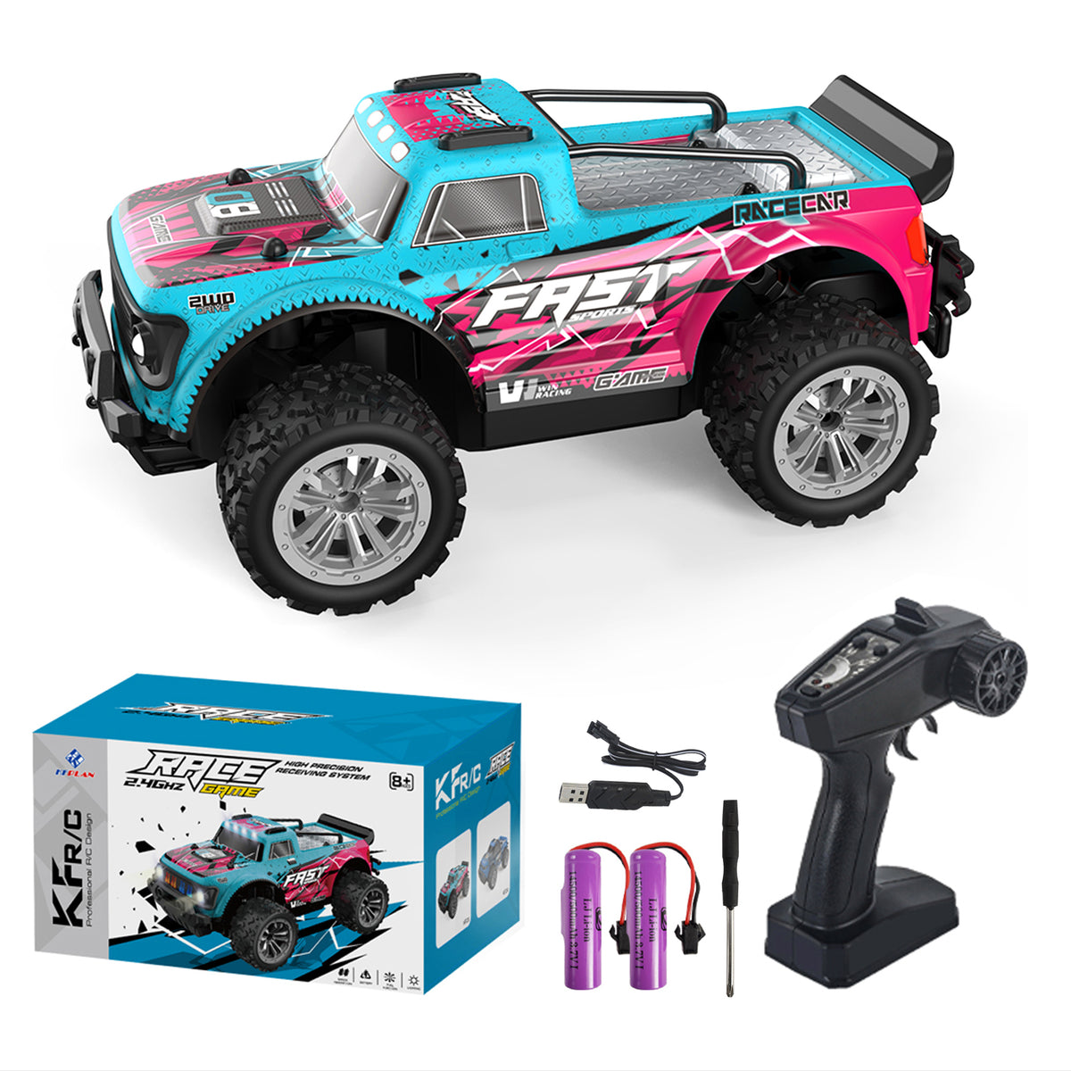 KF23 1:20 Scale 2WD With Two Batteries Remote Control Off Road Racing Car Toy