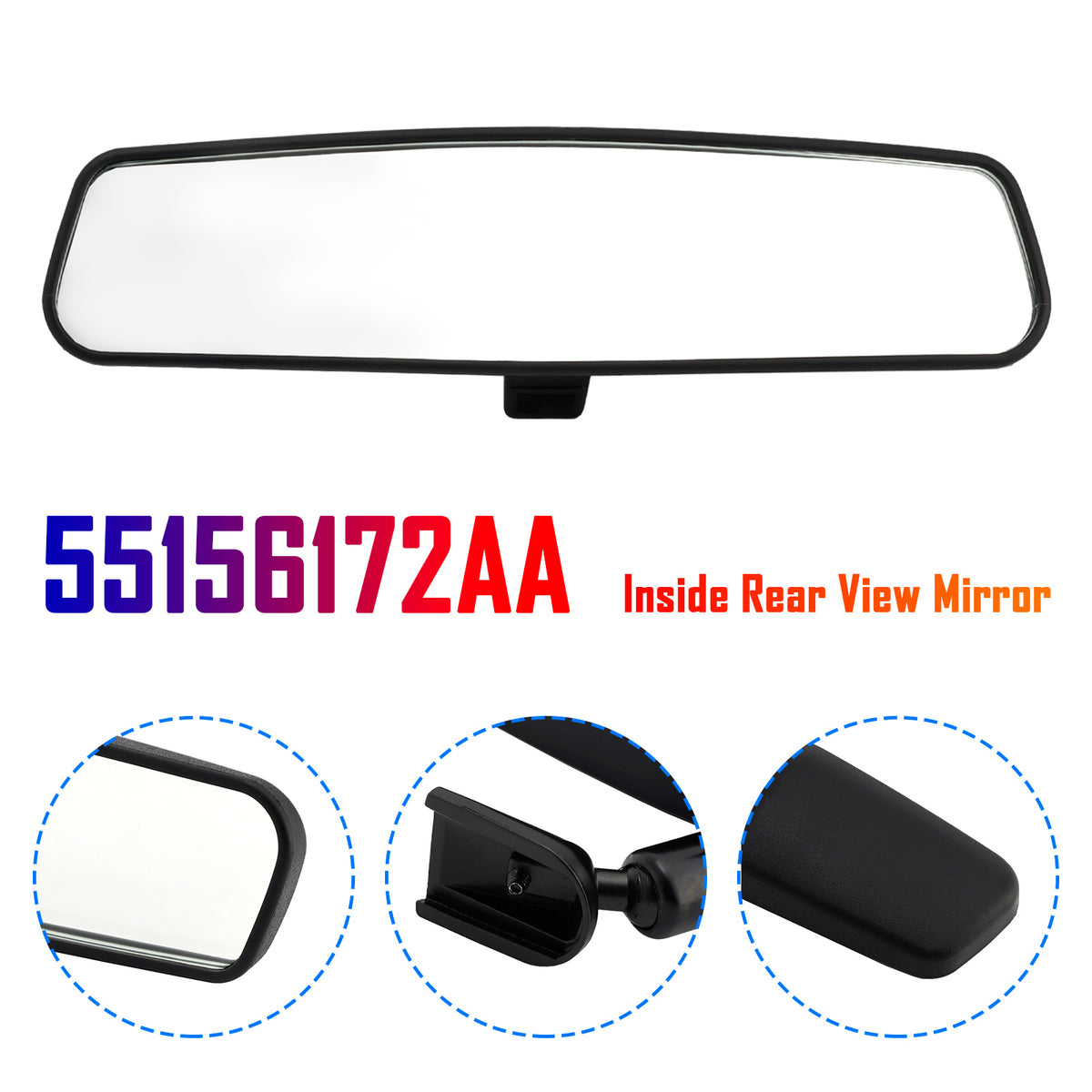 Inside Rear View Mirror 55156172AA for Jeep Magnum Wrangler WranglerJK 01-17