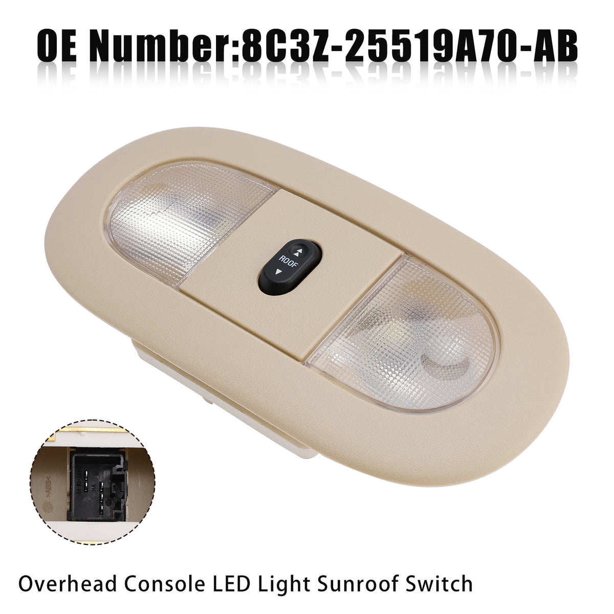 Overhead Console LED Light Sunroof Switch 8C3Z-25519A70-AB Beige For Ford F250 F350 F450