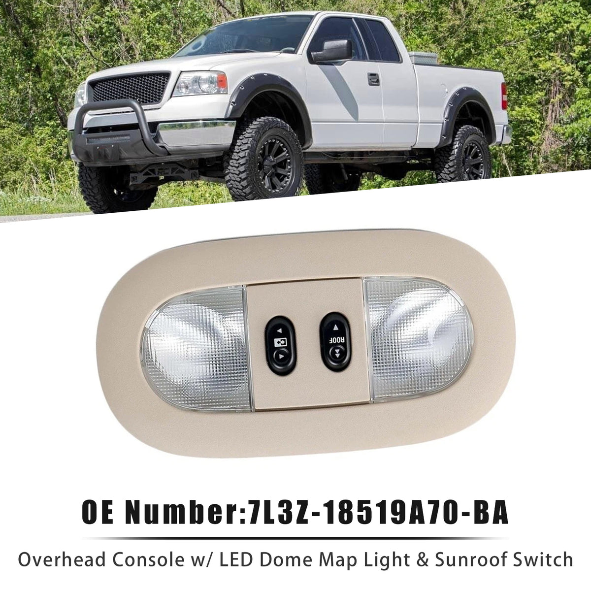 2004-2008 Ford F-150 Overhead Console Dome Map Light Sunroof Switch 7L3Z-18519A70-BA Generic