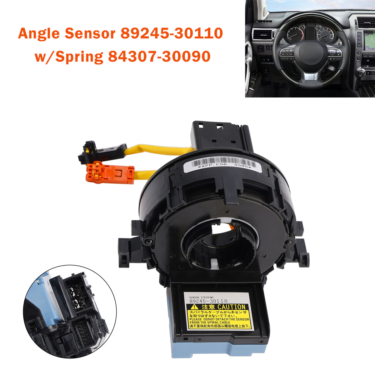 Angle Sensor 89245-30110 w/Spring 84307-30090 for Lexus GX460 RX350 Toyota 4Runner
