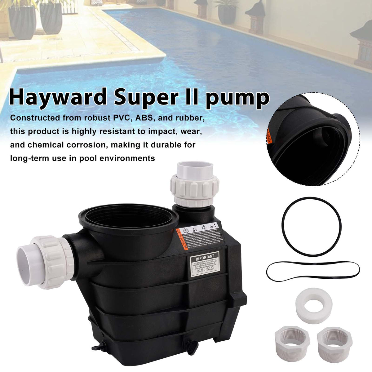 Threaded Style Pump Housing and Strainer SPX3120AAZ  with Drain Plugs fit for Hayward Super II 2 Pump SP3000 SP3000X Series