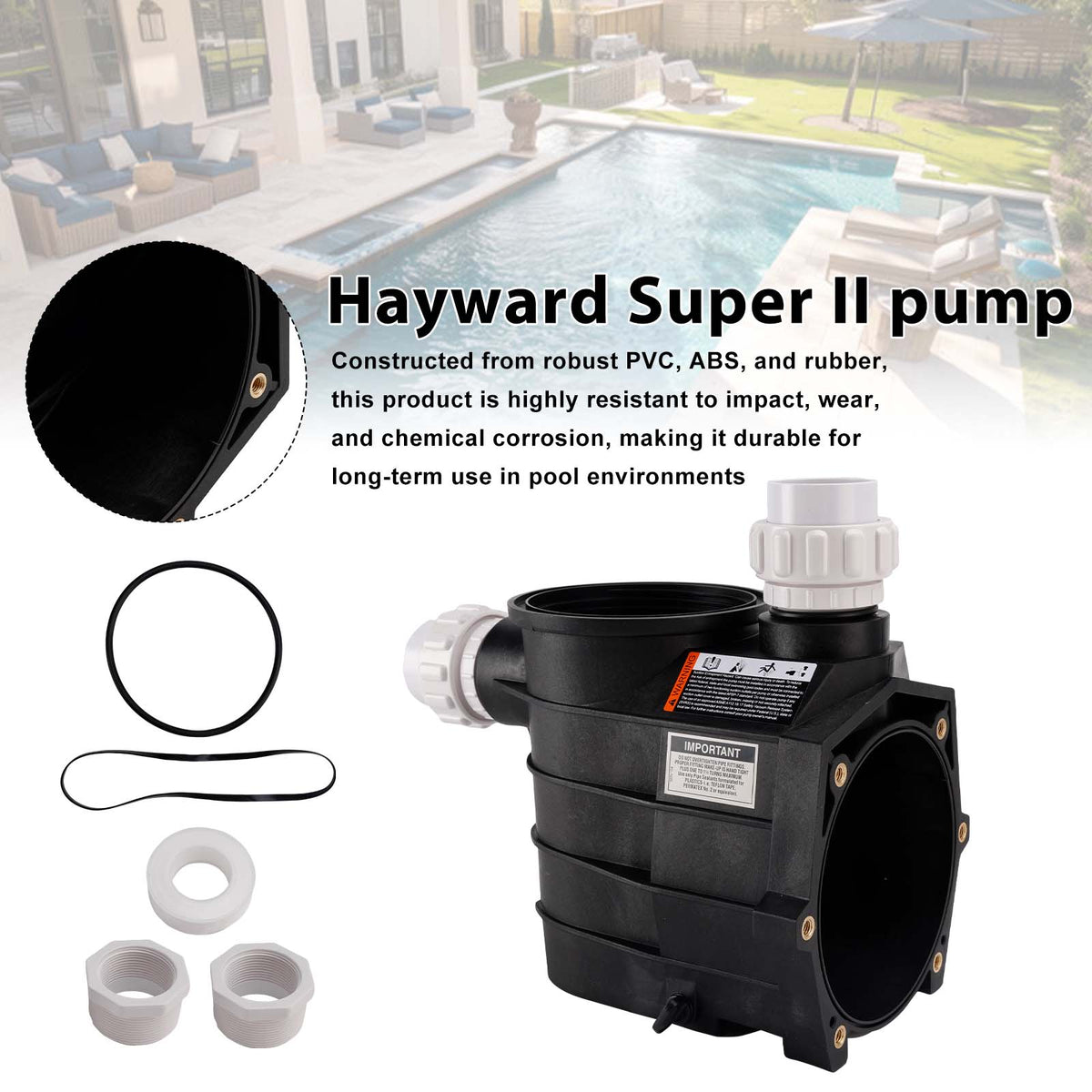 Threaded Style Pump Housing and Strainer SPX3120AAZ  with Drain Plugs fit for Hayward Super II 2 Pump SP3000 SP3000X Series