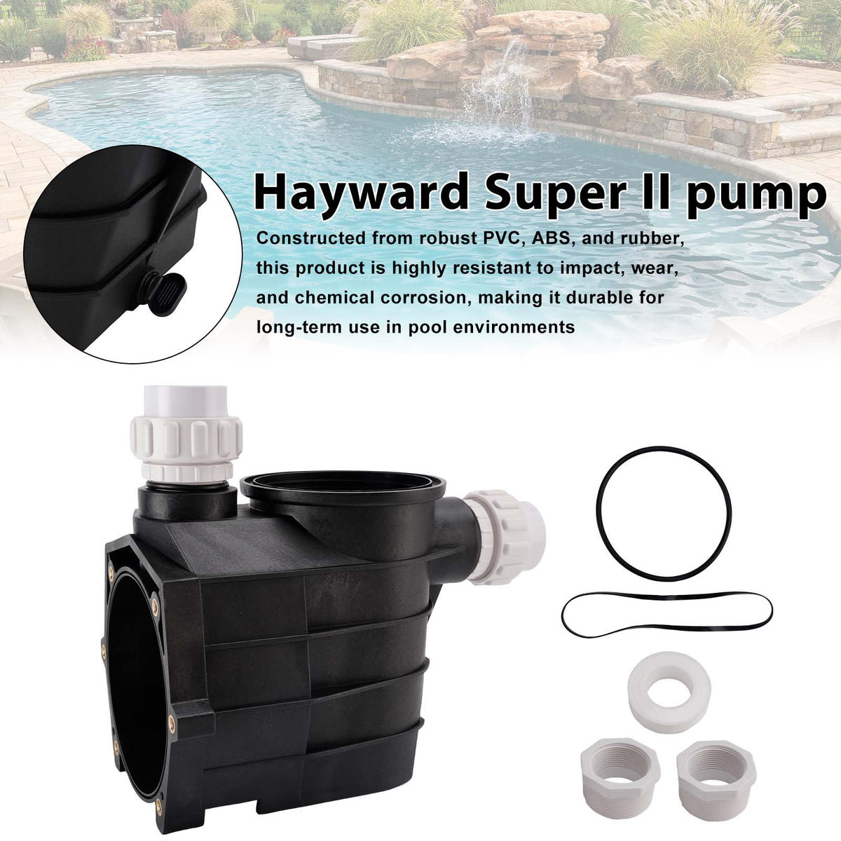 Threaded Style Pump Housing and Strainer SPX3120AAZ  with Drain Plugs fit for Hayward Super II 2 Pump SP3000 SP3000X Series