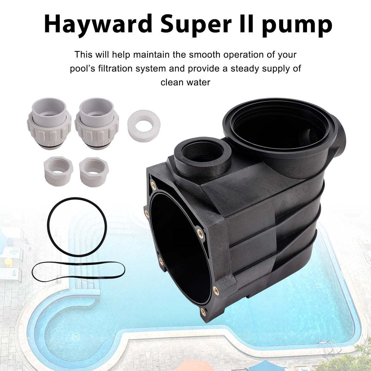 Threaded Style Pump Housing and Strainer SPX3120AAZ  with Drain Plugs fit for Hayward Super II 2 Pump SP3000 SP3000X Series