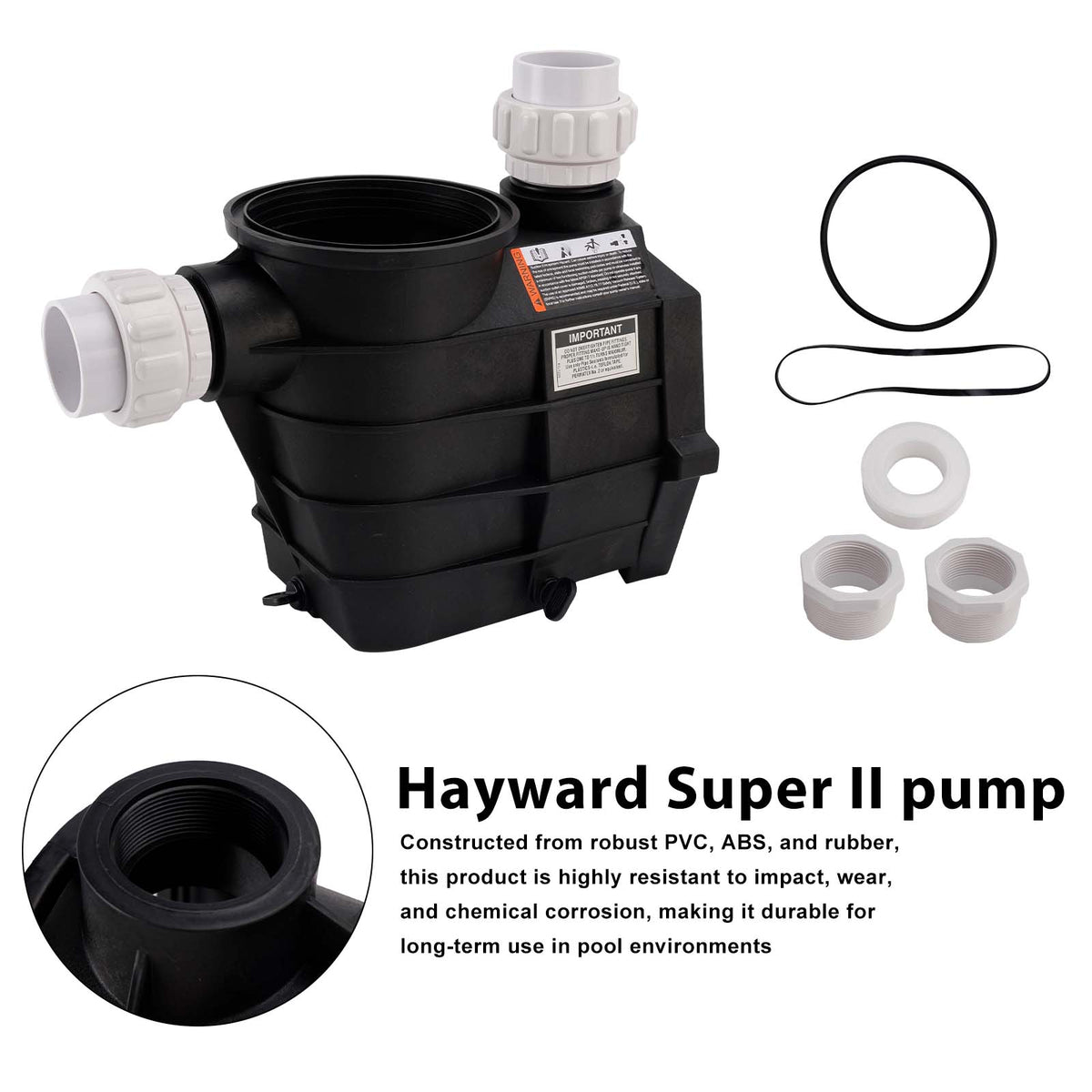 Threaded Style Pump Housing and Strainer SPX3120AAZ  with Drain Plugs fit for Hayward Super II 2 Pump SP3000 SP3000X Series